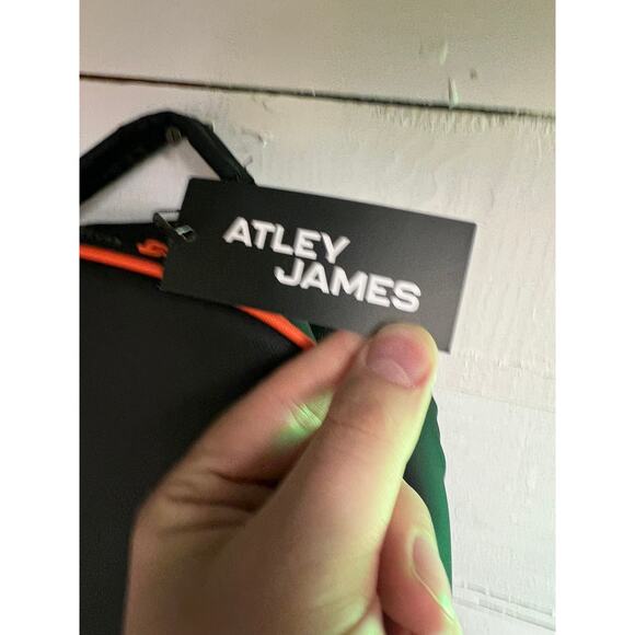 Black and Orange Atley James two compartment backpack - Picture 3 of 5